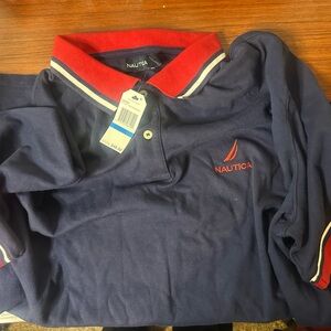 Nautica Navy Polo with Red and White Trim